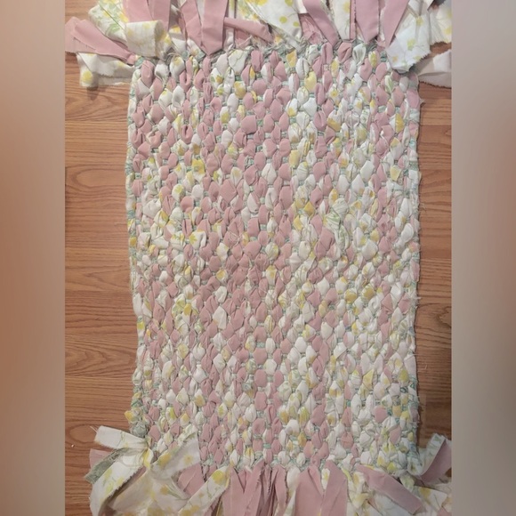 Handwoven Pink & Yellow Rag Rug - Picture 2 of 6